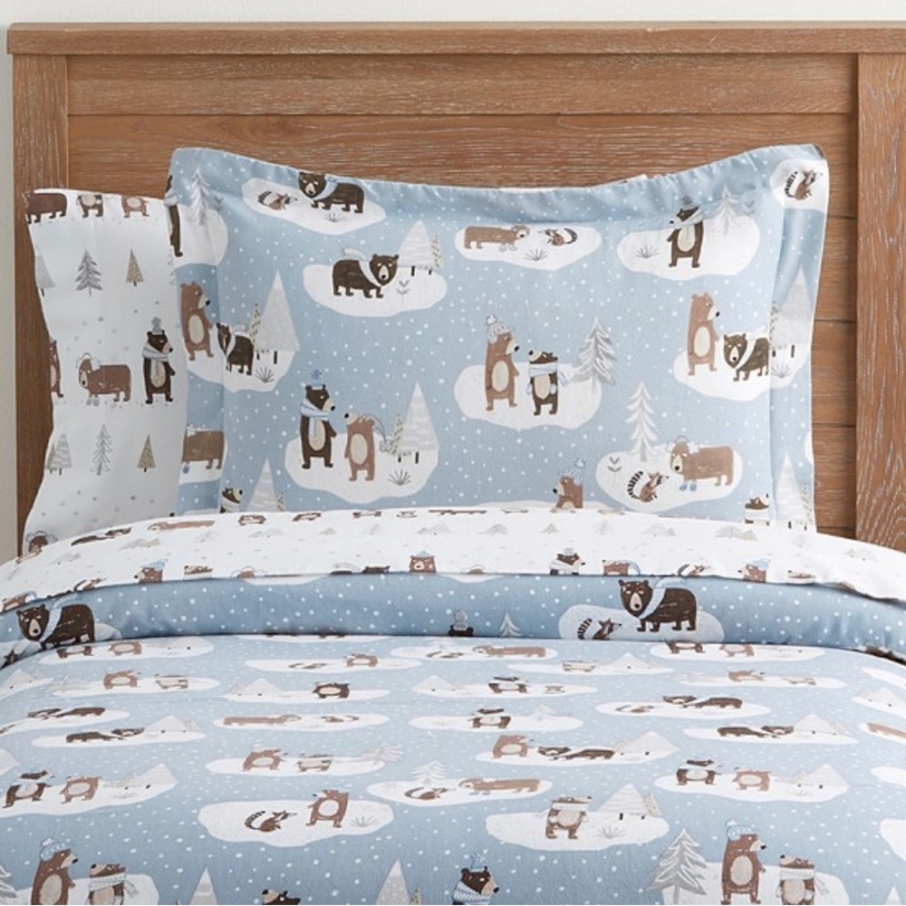 Pottery Barns Kids Winter Bear Twin Duvet Cover